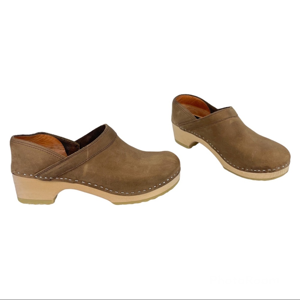 Brown Leather Clogs - image 1